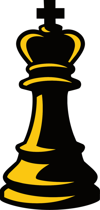 Black and yellow king illustration