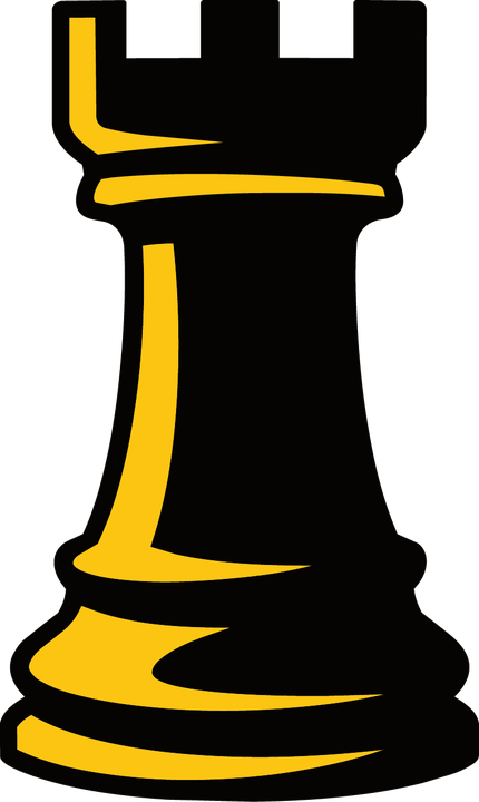 Black and yellow rook illustration