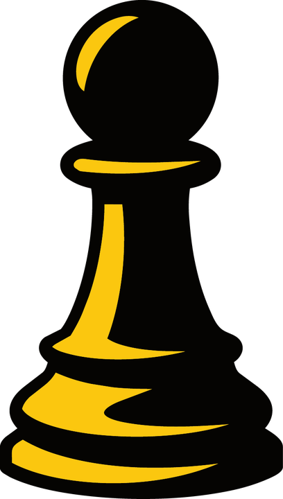 Black and yellow pawn illustration