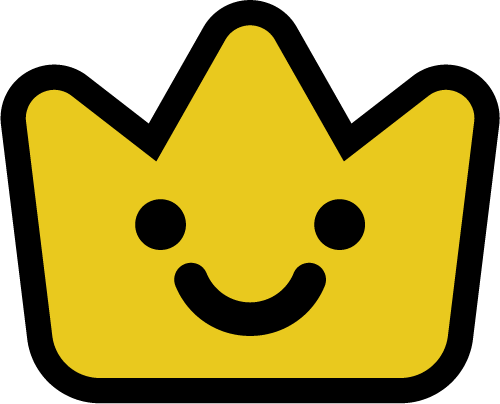 Yellow smiling crown symbol