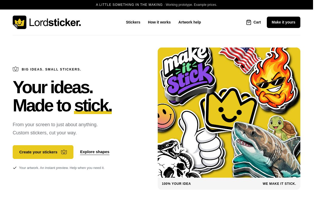 Letting the artwork lead homepage design